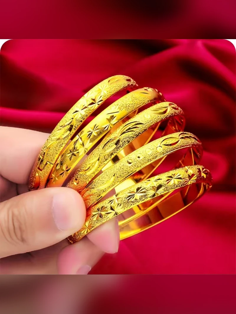 Layered Gold Bangle Stack