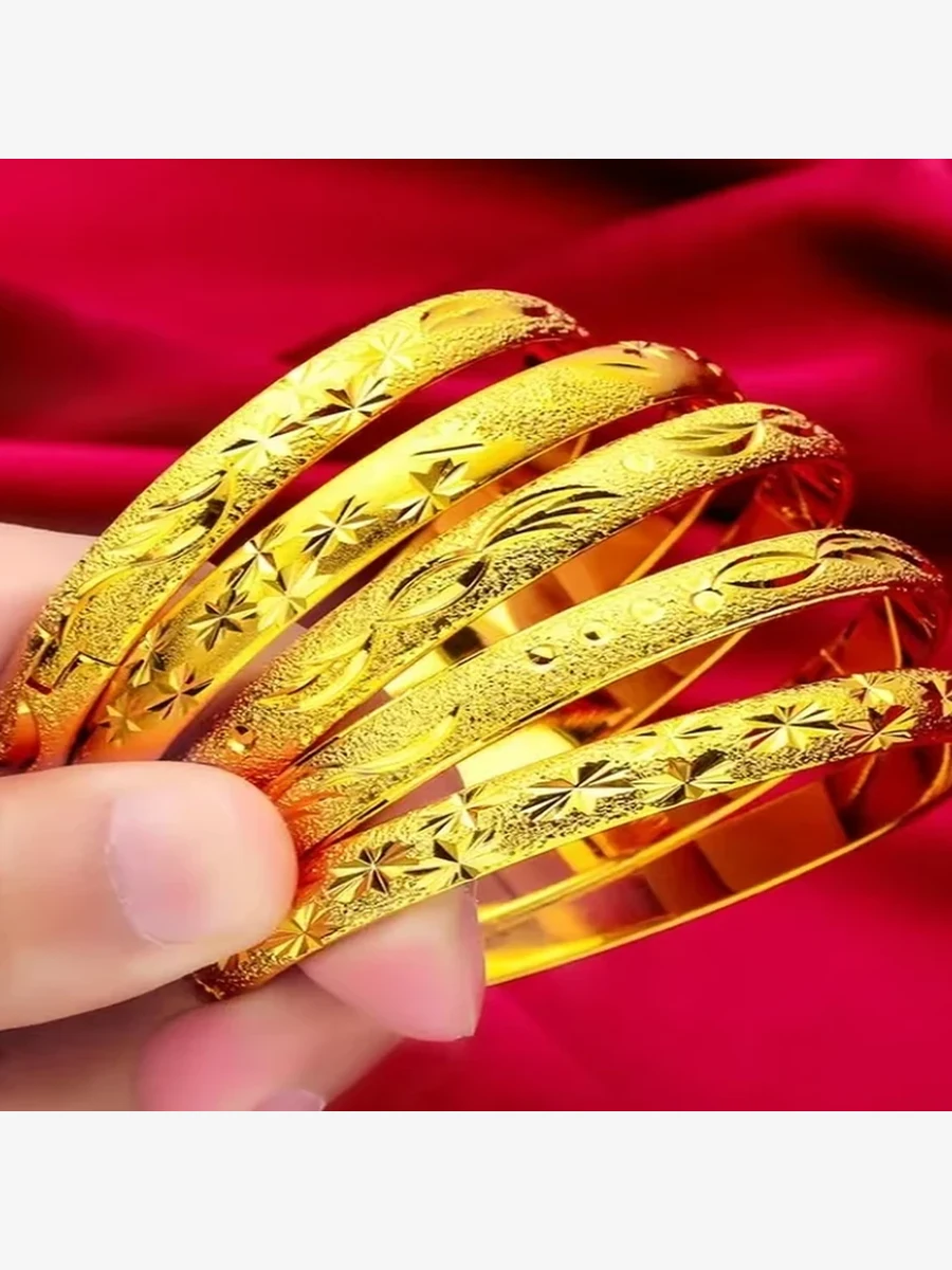 Layered Gold Bangle Stack