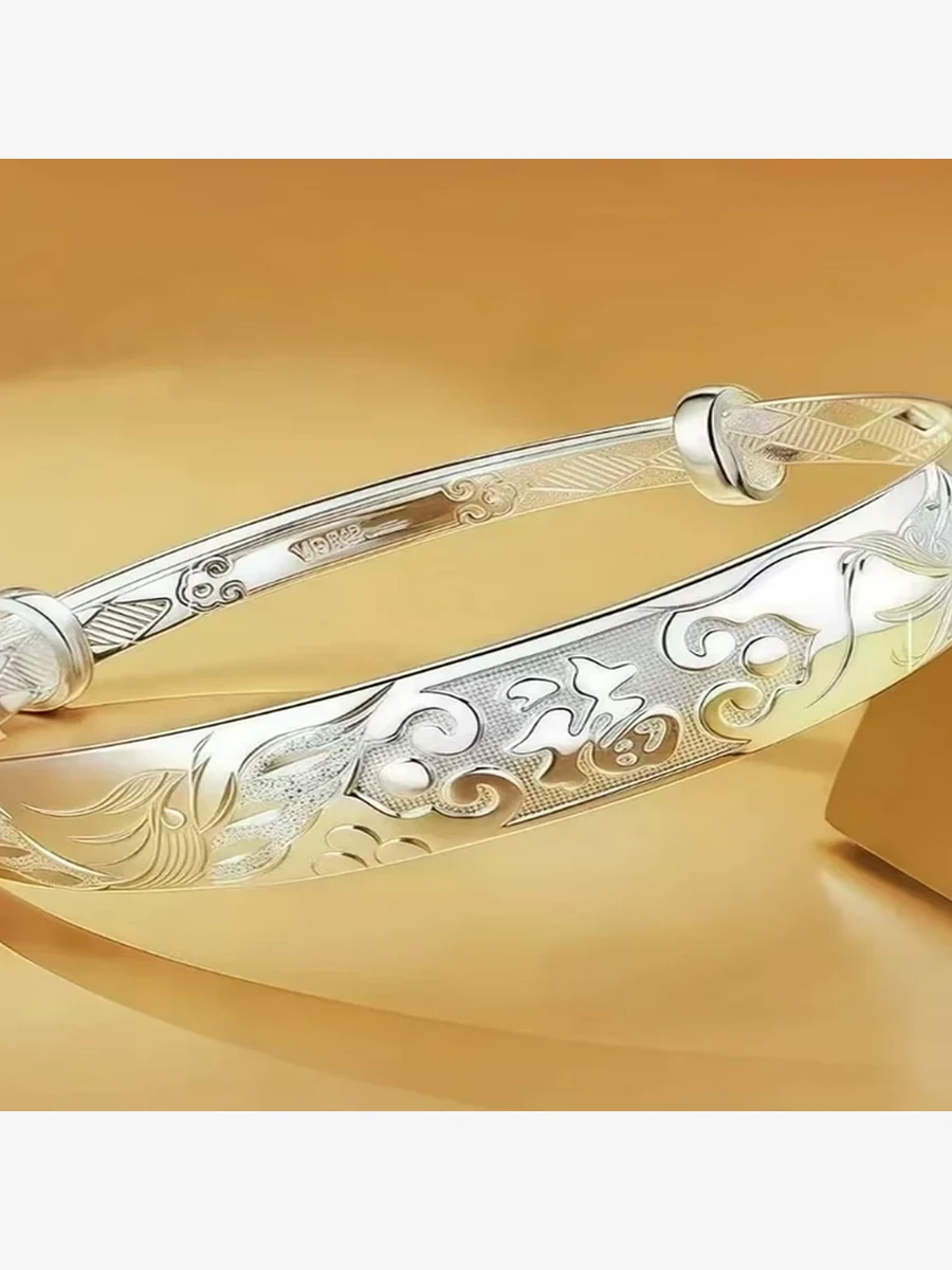 Silver Dragon Cuff Bracelet