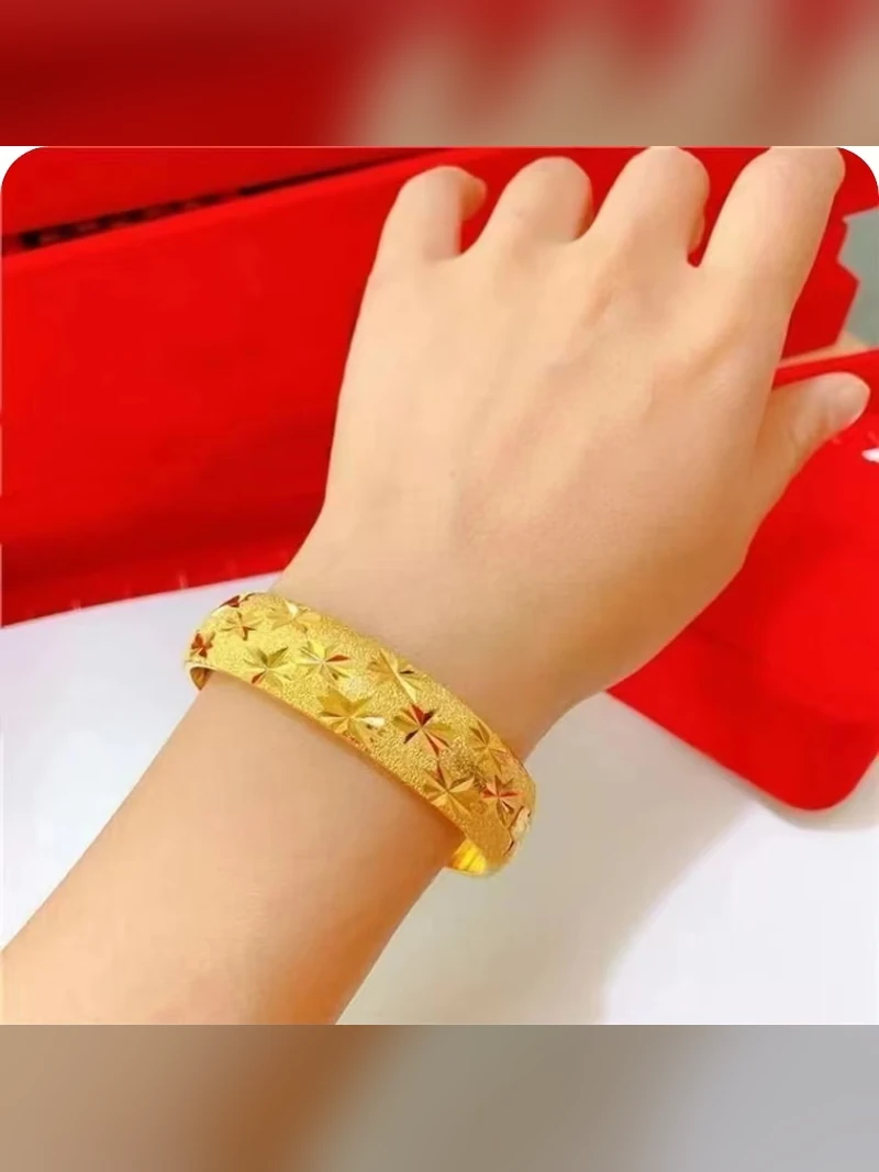 Star Pattern Gold Cuff