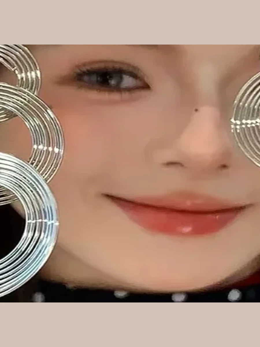 Oversized Silver Circle Drop Earrings