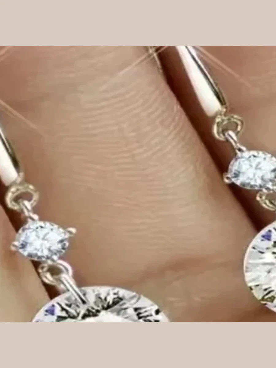 Round Crystal Drop Earrings