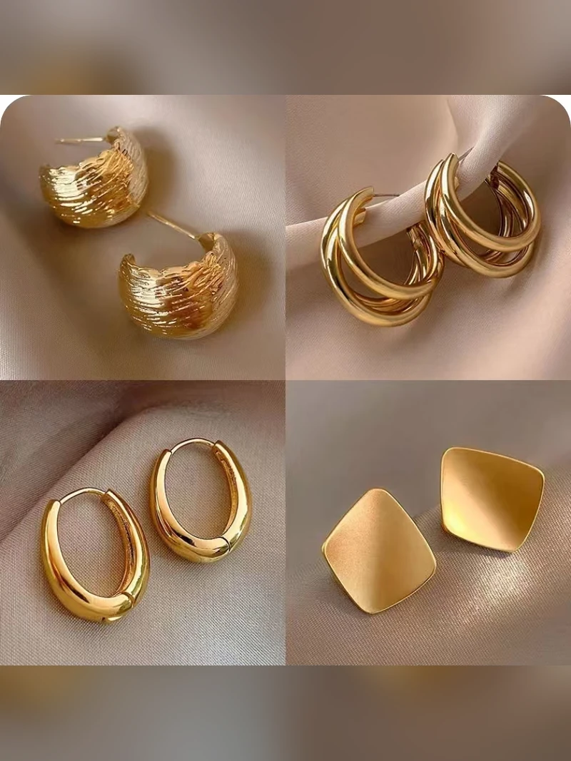 Gold Hoop Earring Set