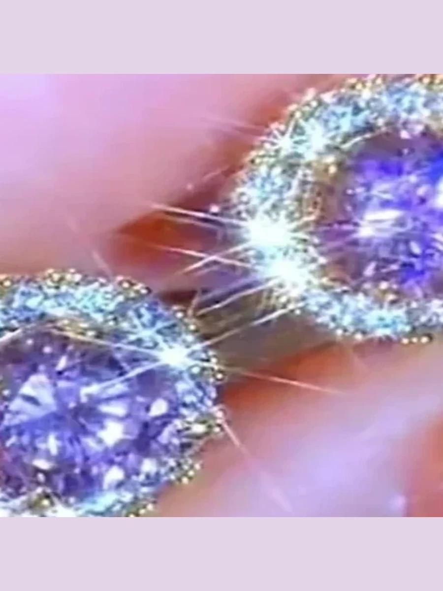 Pink Halo Crystal Stud Earrings