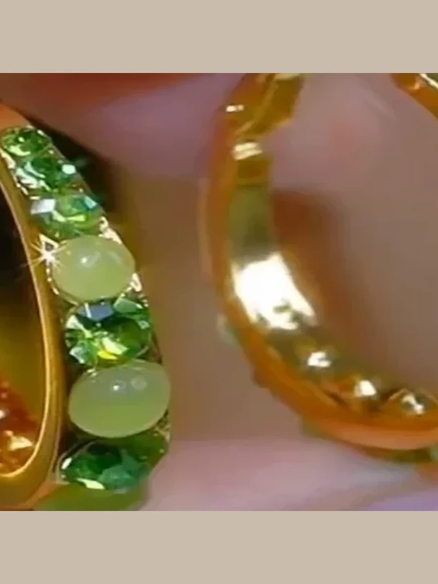 Green Crystal Hoop Earrings
