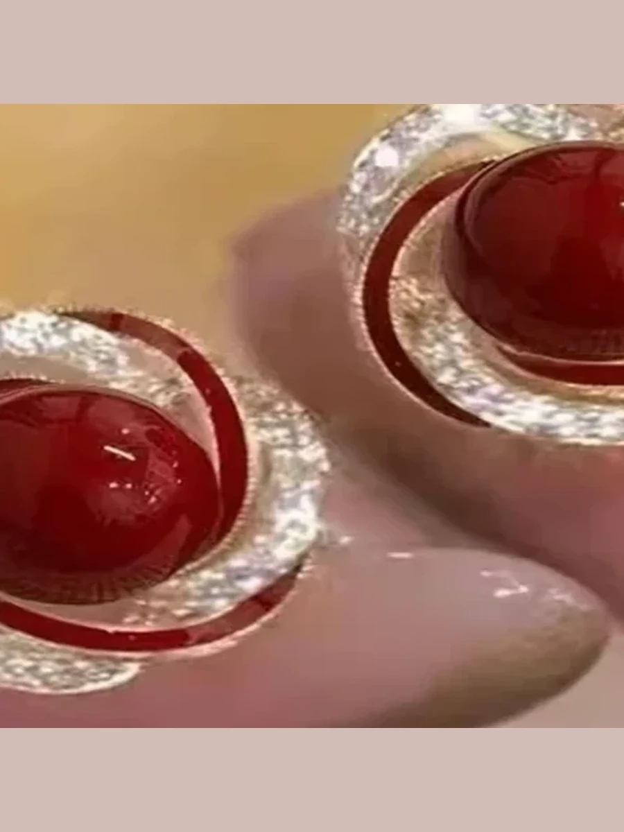 Red Swirl Stud Earrings