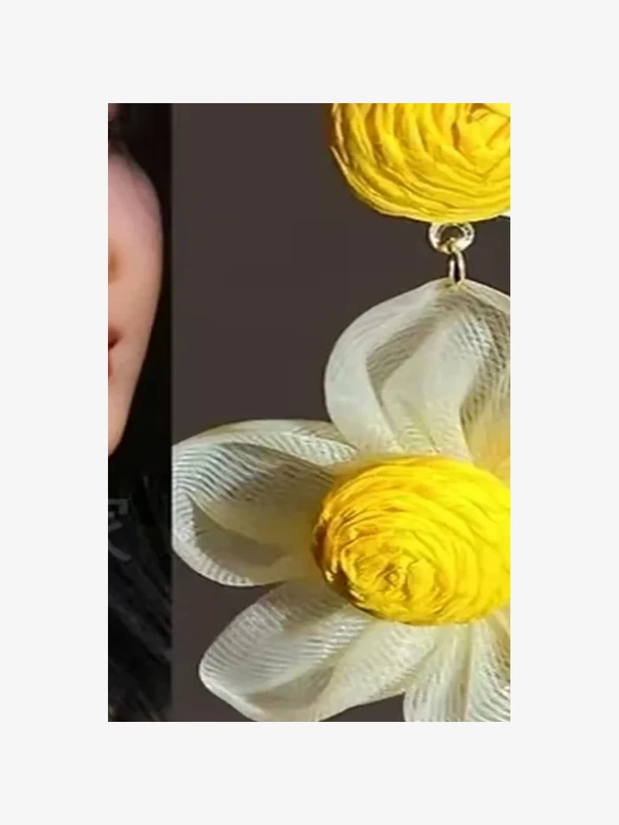 Yellow Daisy Drop Earrings