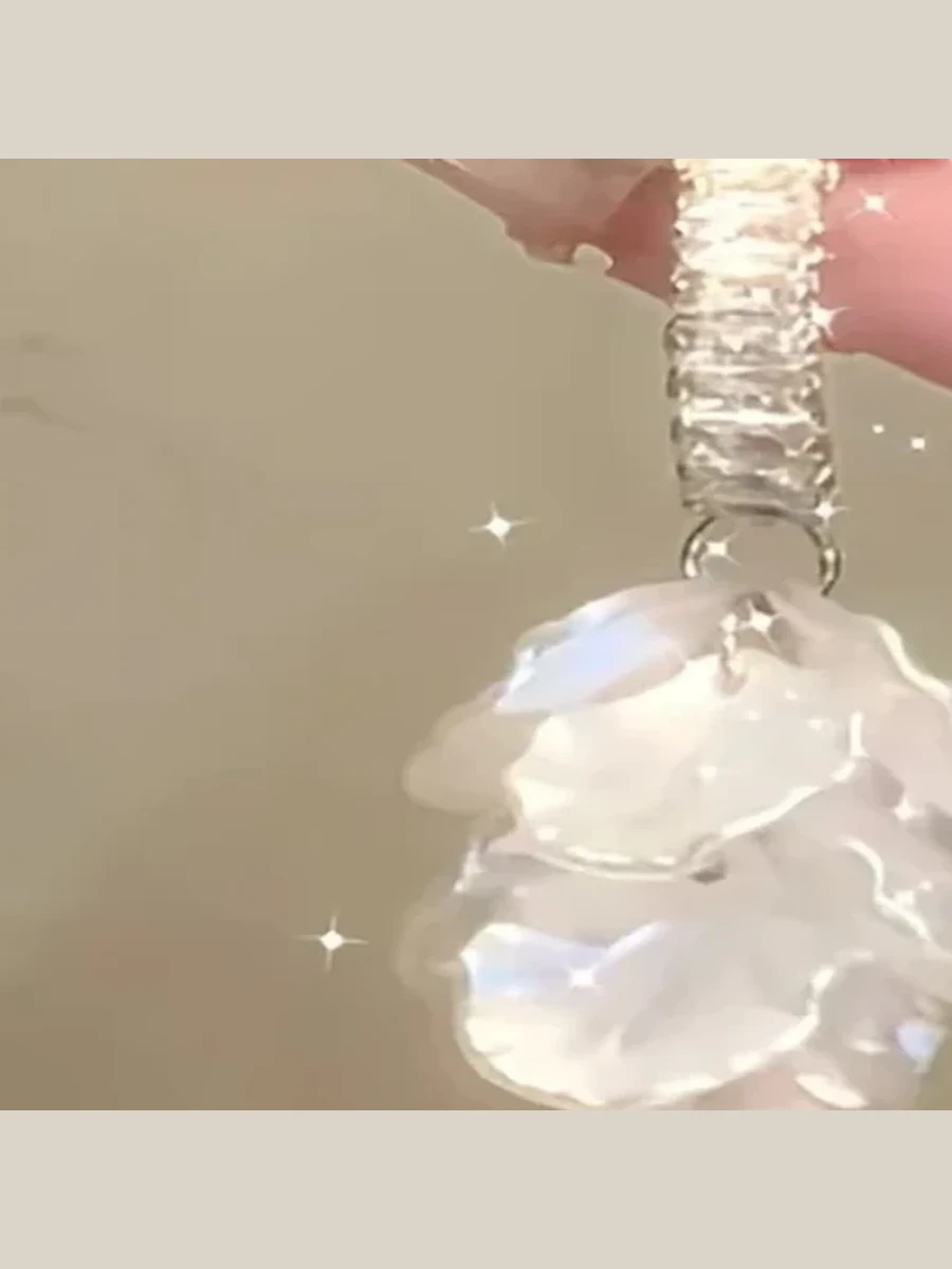 White Petal Tassel Earrings
