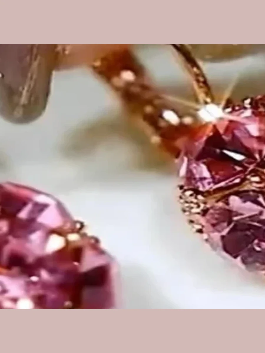 Pink Crystal Orb Drop Earrings