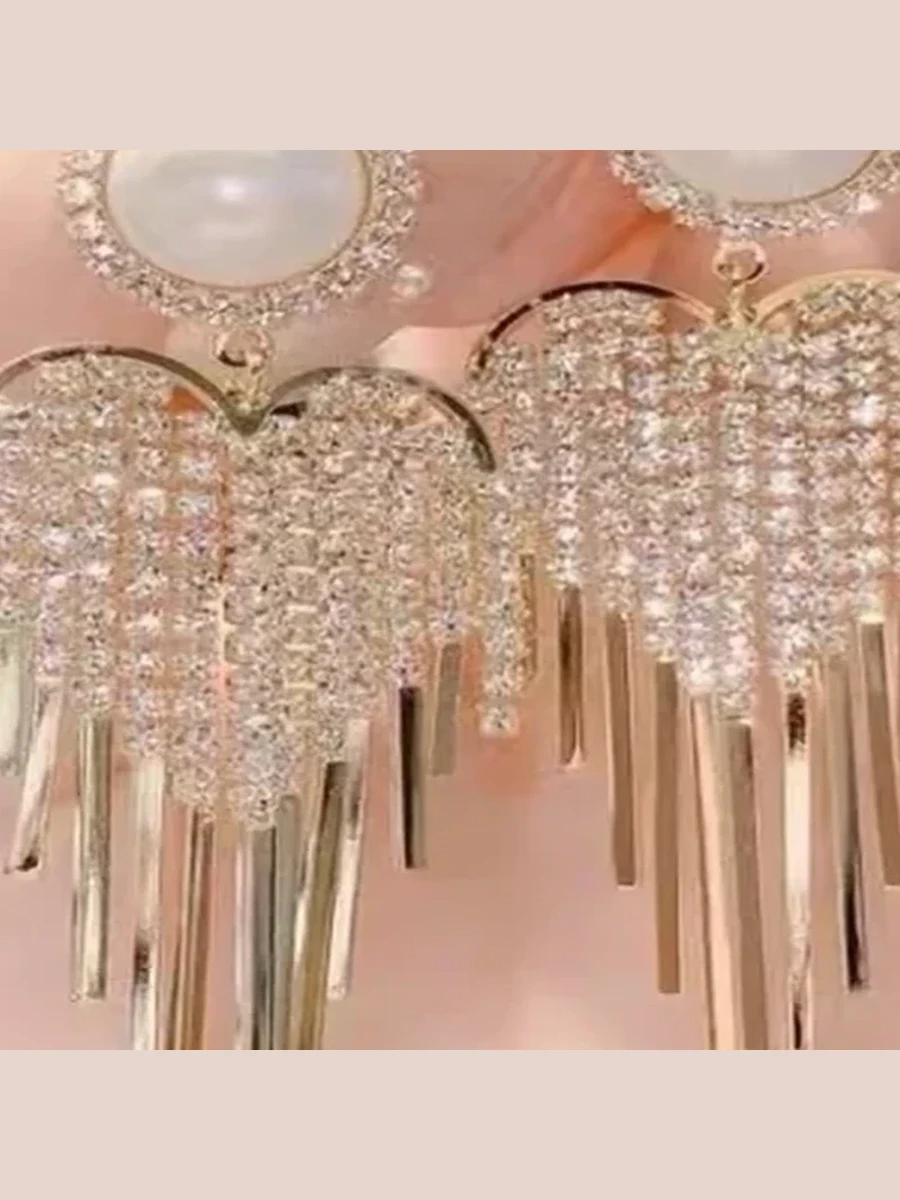 Pearl Fringe Stud Earrings