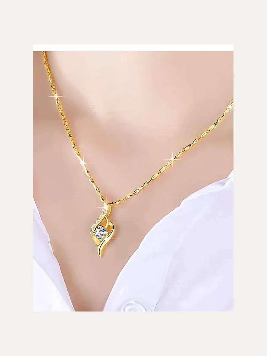 Crystal Flame Pendant Necklace