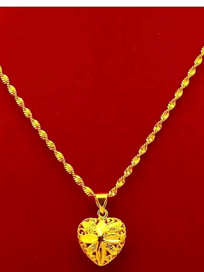 Heart Medallion Gold Necklace