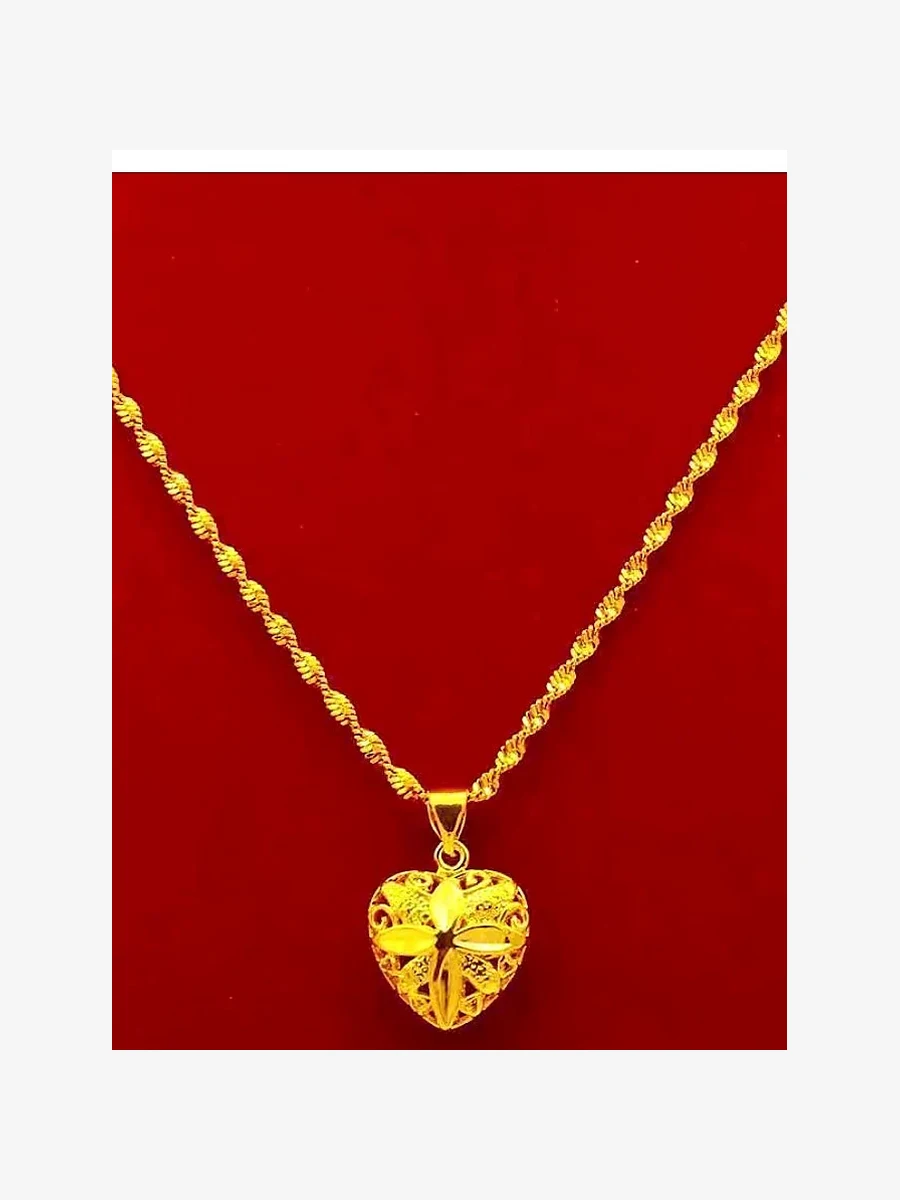 Heart Medallion Gold Necklace