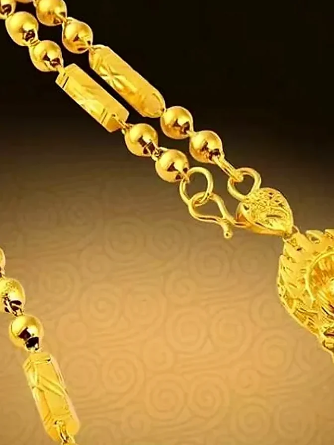 Textured Gold Pendant Necklace