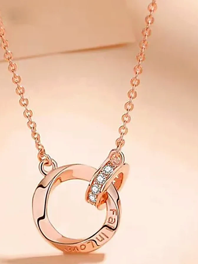 Rose Gold Mobius Pendant Necklace