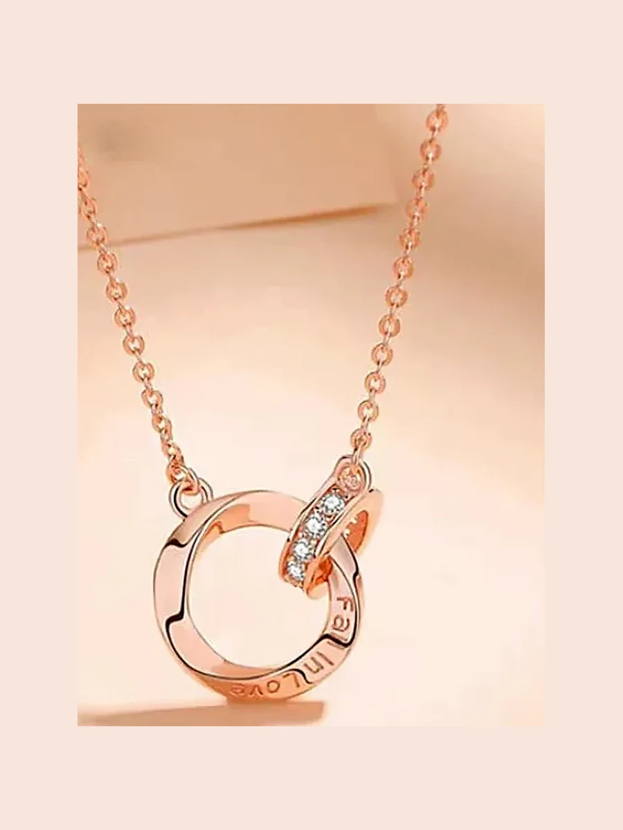 Rose Gold Mobius Pendant Necklace