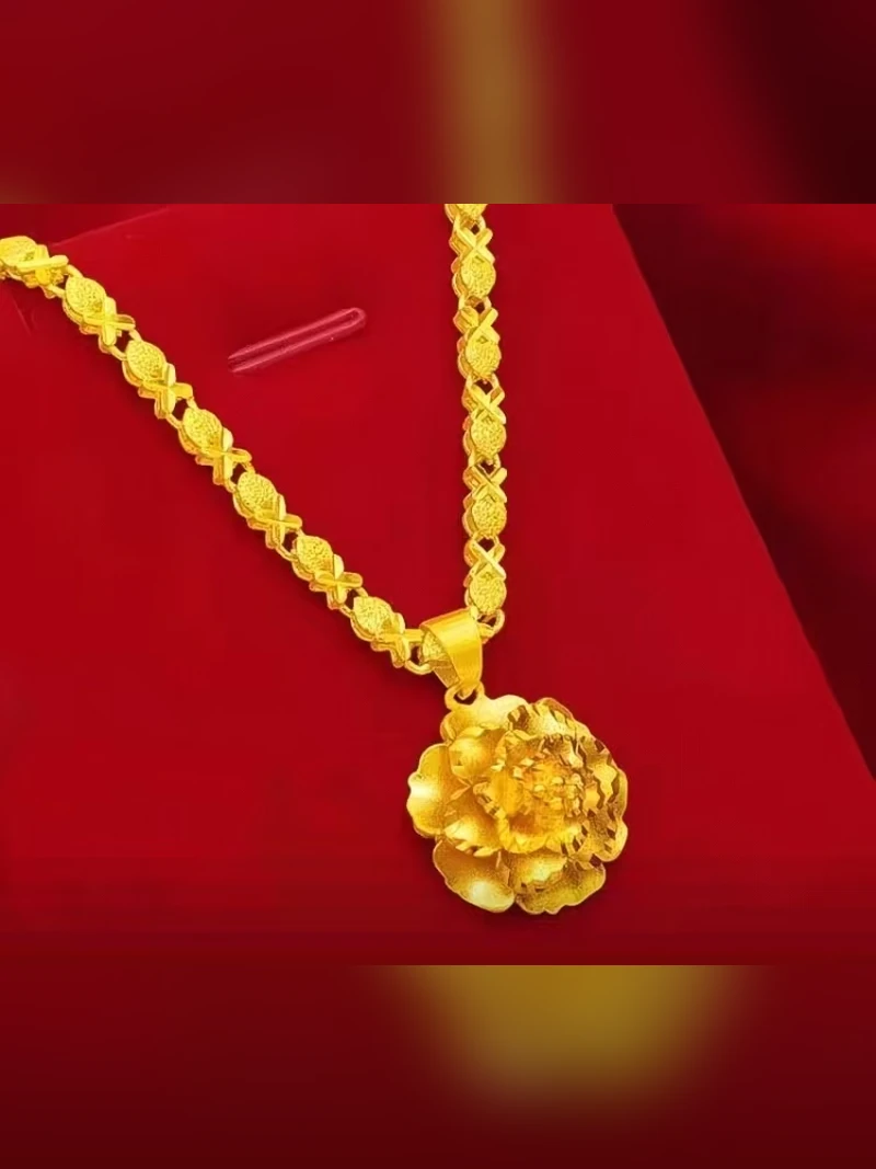 Gold Blossom Pendant Necklace