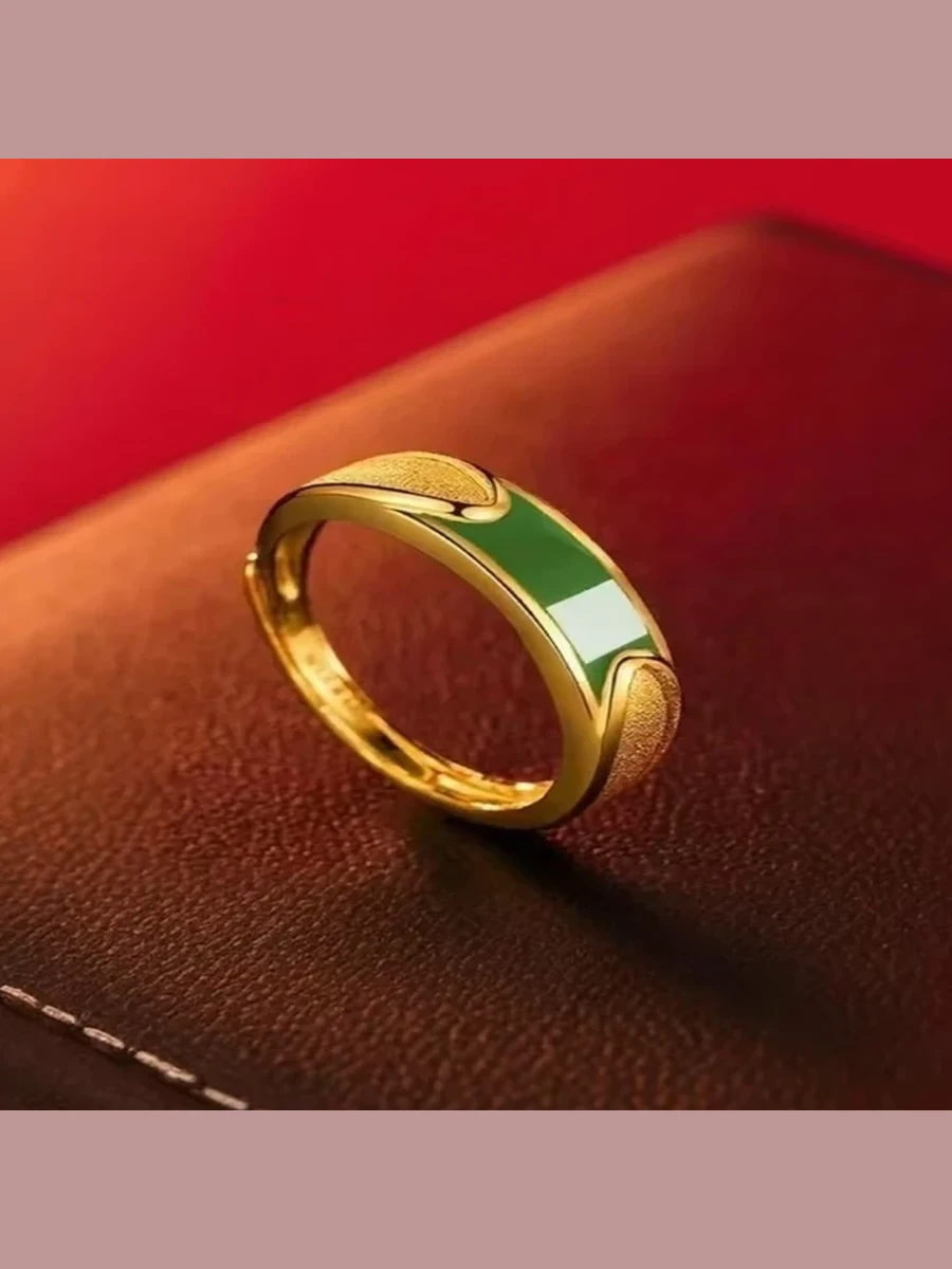 Green Enamel Band Ring