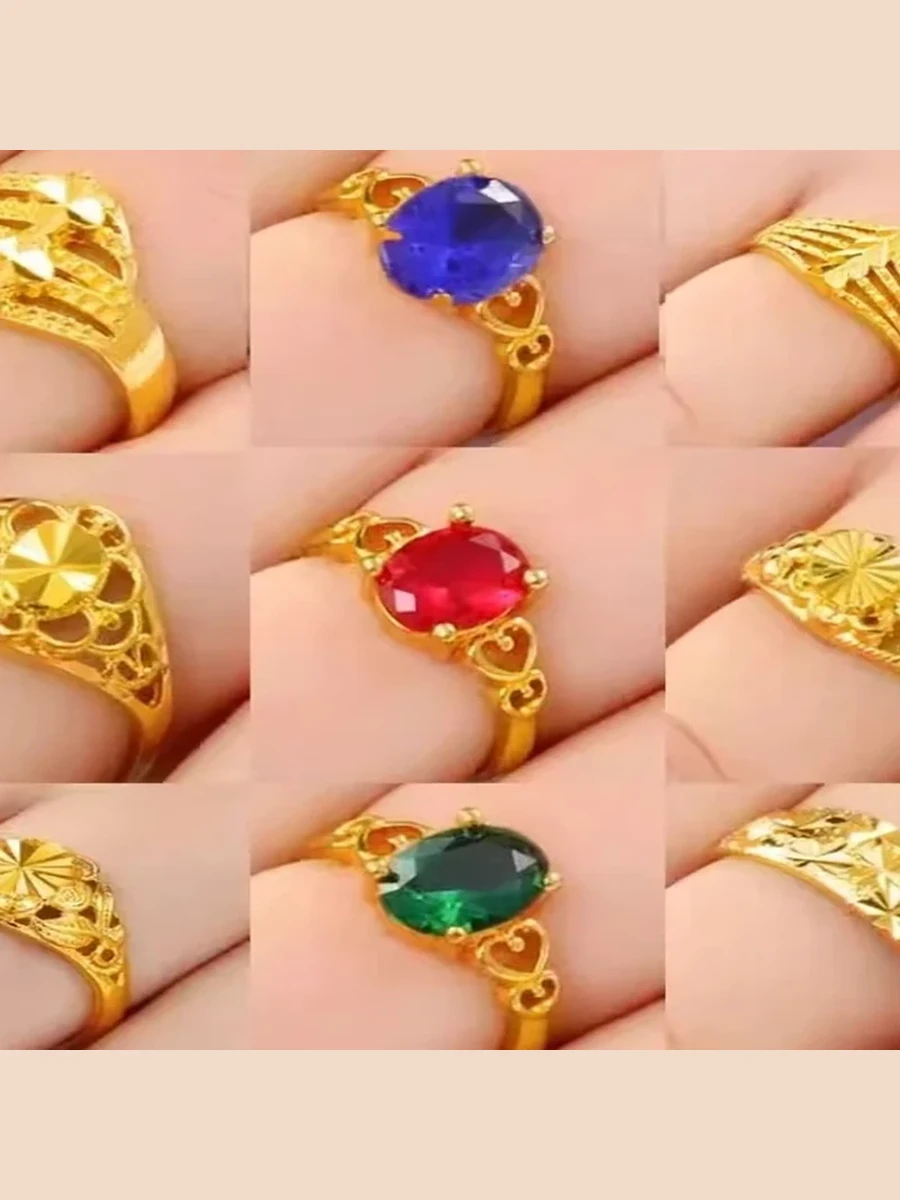 Color Stone Ring Assortment
