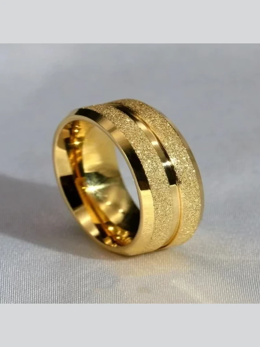 Matte Gold Stripe Band Ring