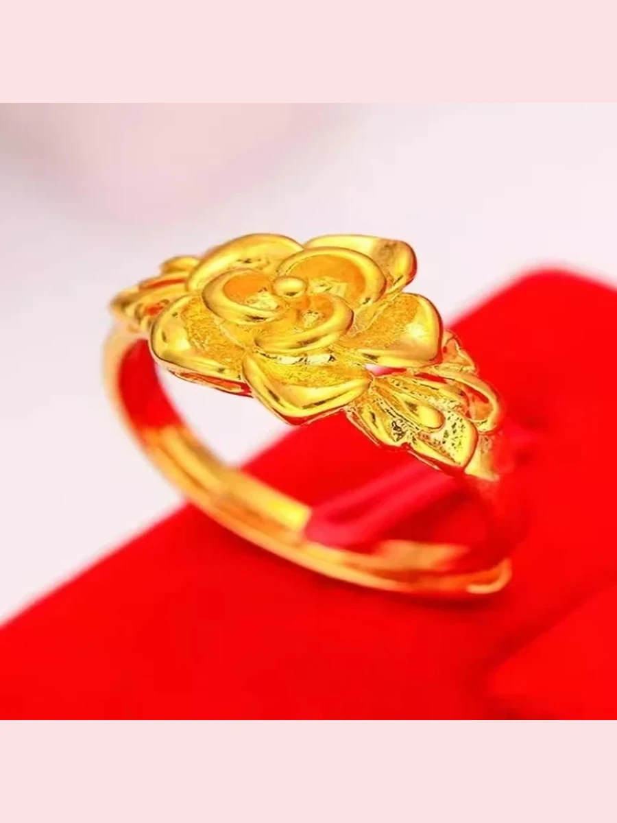 Gold Floral Open Ring