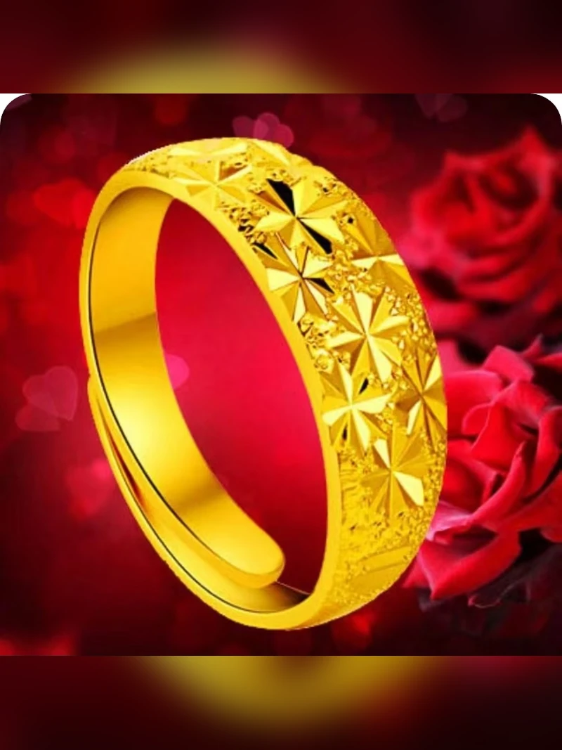 Patterned Gold Band Ring