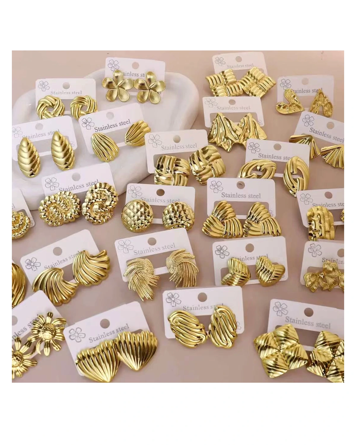 Gold Earring Card Wholesale Lot